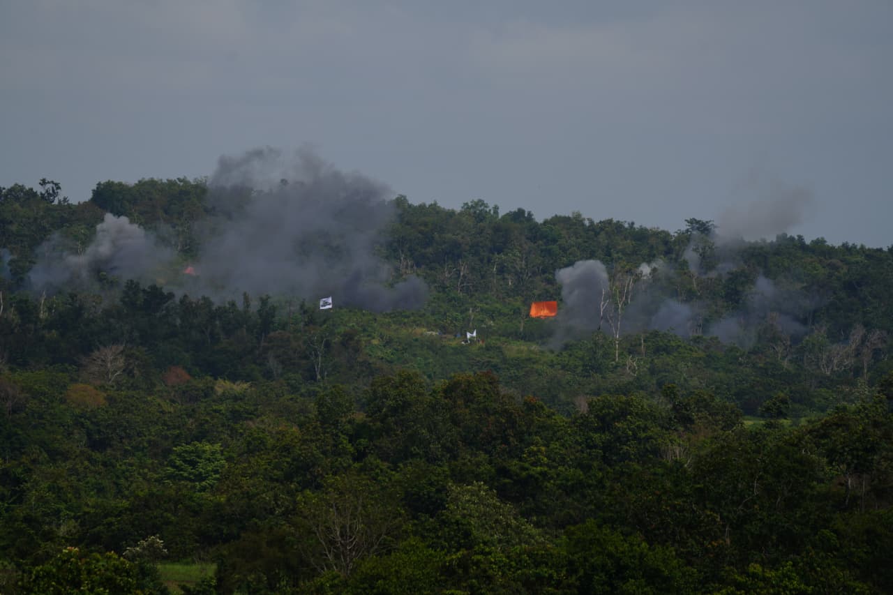 Panglima TNI Dampingi Menhan RI Tinjau Latihan Puncak Super Garuda Shield di Baturaja
