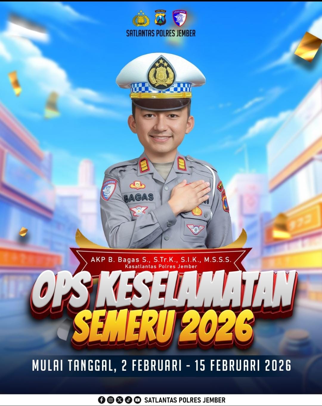 Satlantas Polres Jember Gelar Operasi Keselamatan Semeru 2026 Selama 14 Hari
